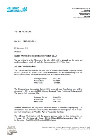 C3 2013 - Rates and Terms for the 2014 Policy Year
