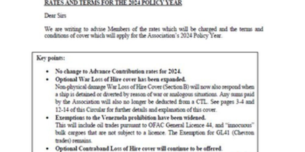 C5 2023 - Rates and Terms for the 2024 Policy Year