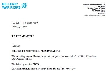 C1 2022 - Change to AP Areas - Black Sea and Sea of Asov