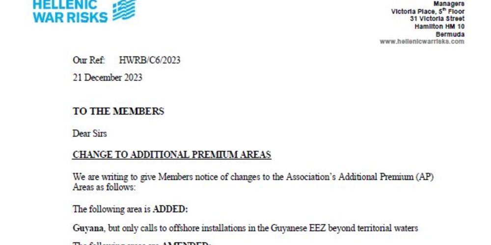 C6 2023 - Change to AP Areas - Guyana, Cabo Delgado and Indian Ocean