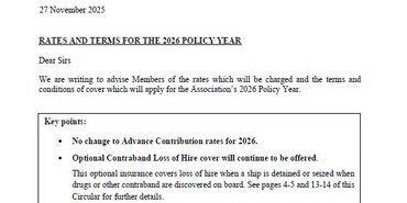 C1 2025 - Rates and Terms for the 2026 Policy Year
