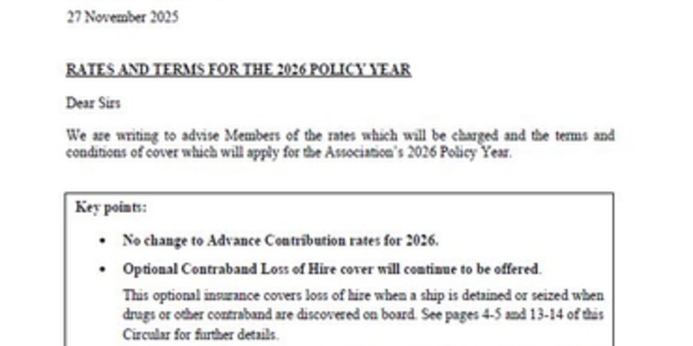 C1 2025 - Rates and Terms for the 2026 Policy Year