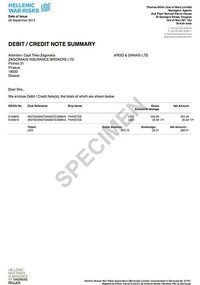 Debit/Credit Note Summary