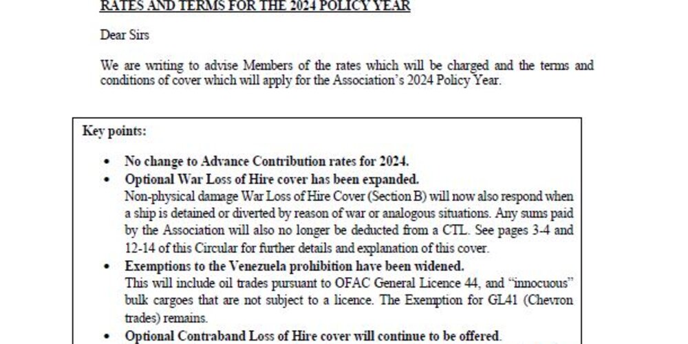 C5 2023 - Rates and Terms for the 2024 Policy Year
