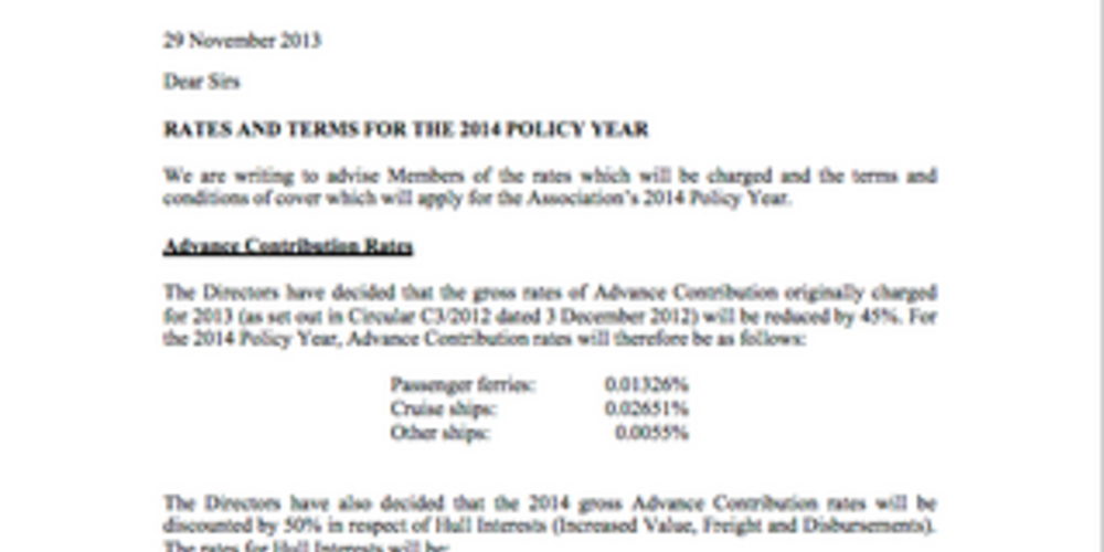 C2 2014 - Rates and Terms for the 2015 Policy Year