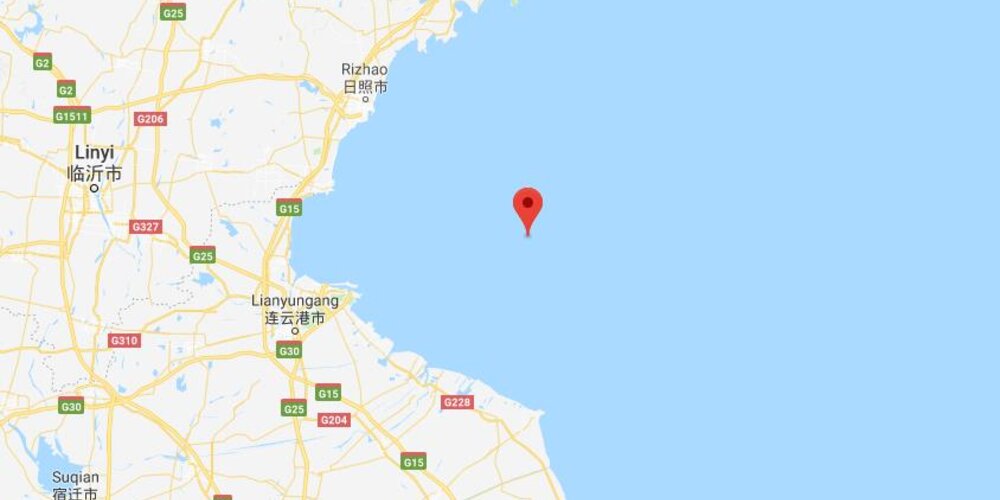 Reported unexploded bomb or mine off Lianyungang, China